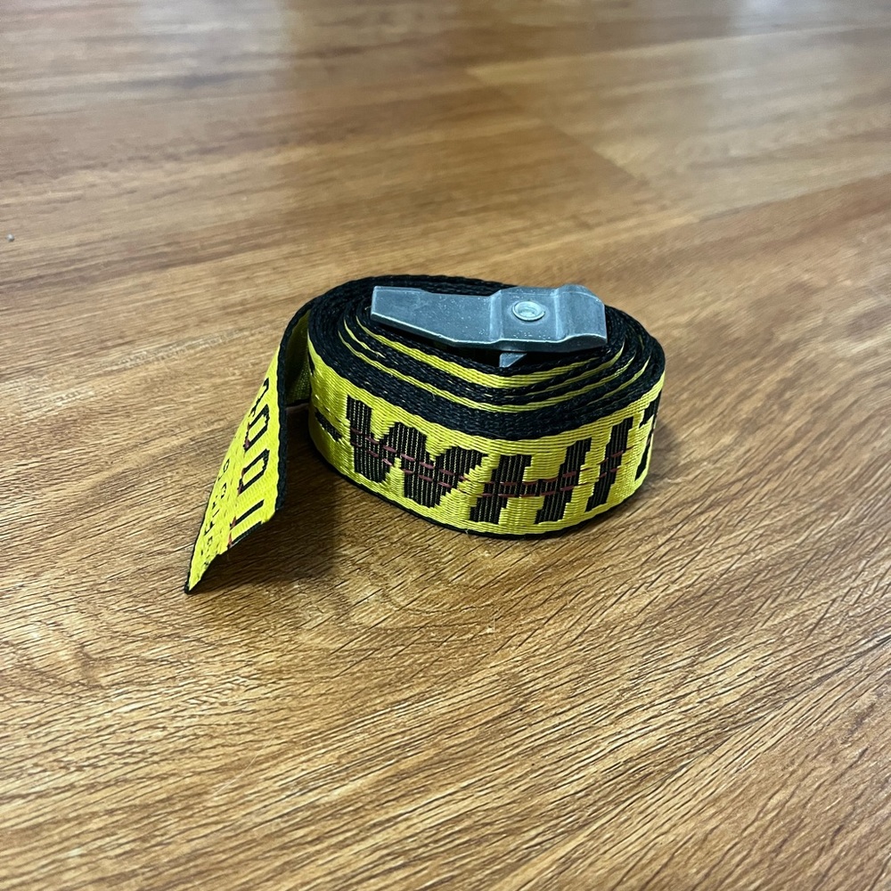off-white industrial belt one size yellow and black